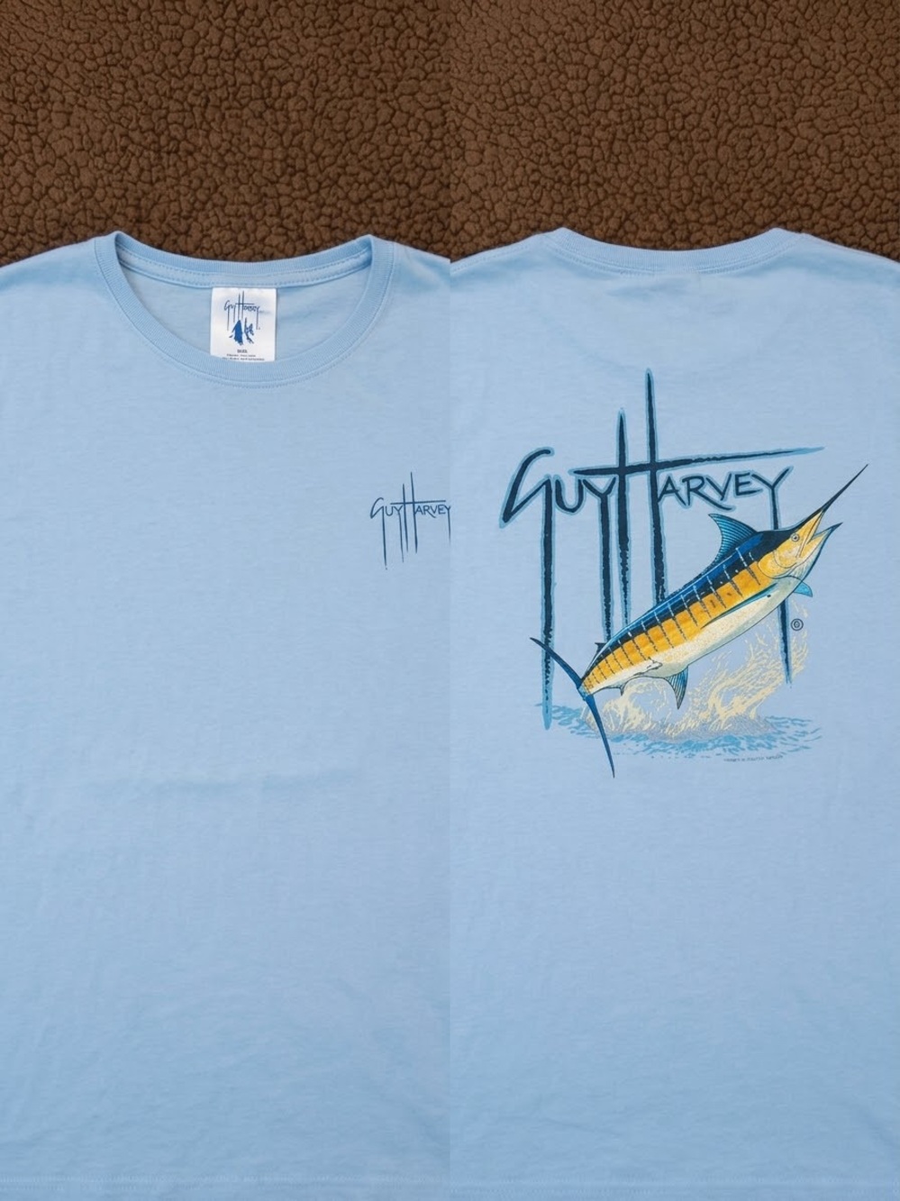 Guy Harvey Light Blue Short Sleeve Marlin Graphic Tee